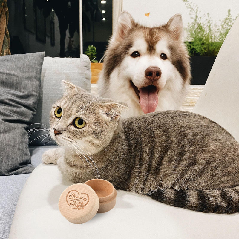 lasuroa Wooden Pet Memorial Box, Pet Loss Gifts, Memorial Gifts for Storing Cats, Dogs, Hair, Teeth, Nails, Bone Ashes (Heart Pattern) - PawsPlanet Australia
