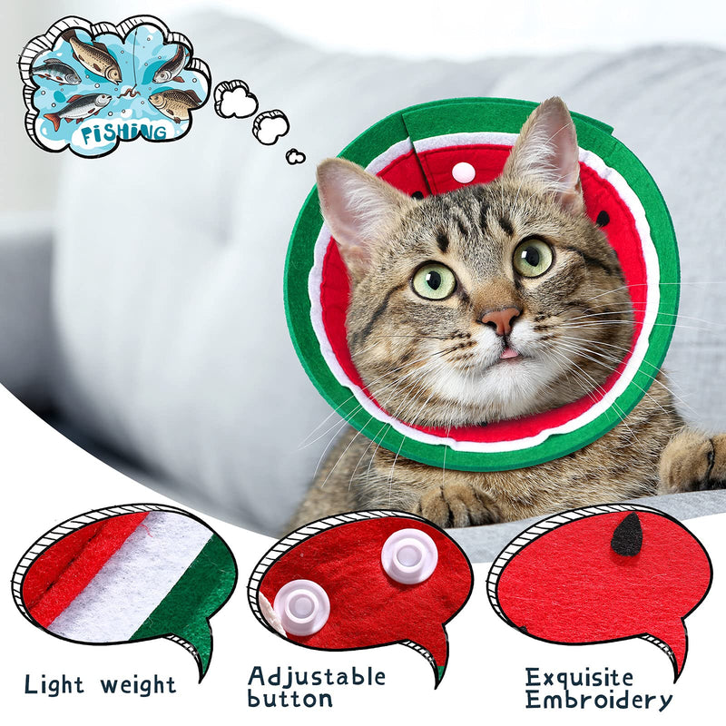 Nuanchu 3 Pieces Adjustable Cat Recovery Collar S M L 3 Size Soft Cat Cone Collar Pet Recovery Collar Fruit Donut Shape Adjustable Pet Recovery Collars Cute Kitten Neck Cone for Kittens Puppies Cats - PawsPlanet Australia