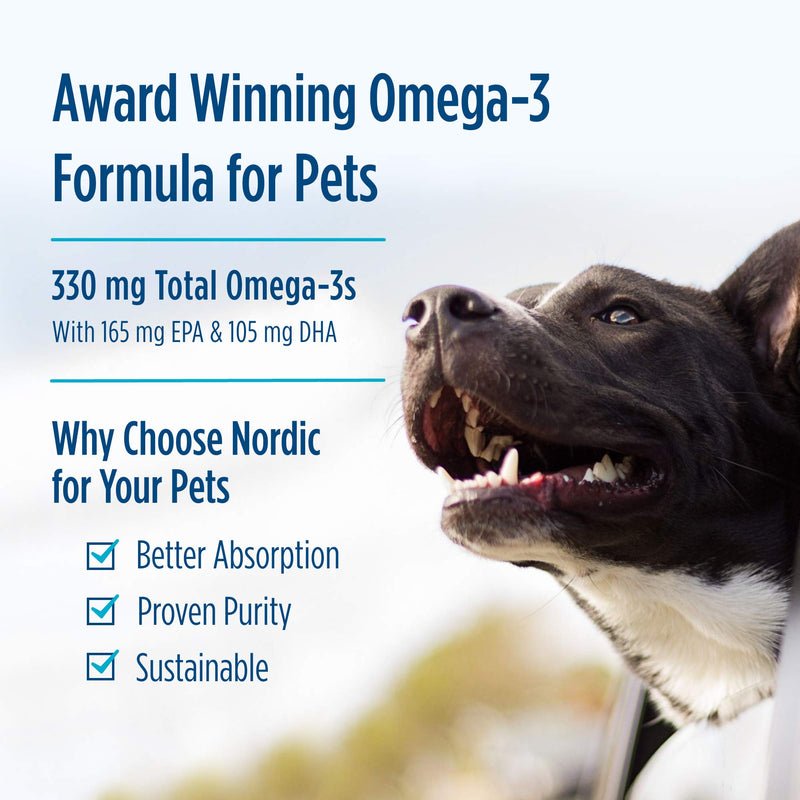 Nordic Naturals Pet-Omega-3 Promotes Optimal Pet Health and Wellness Softgels, 90-Count - PawsPlanet Australia