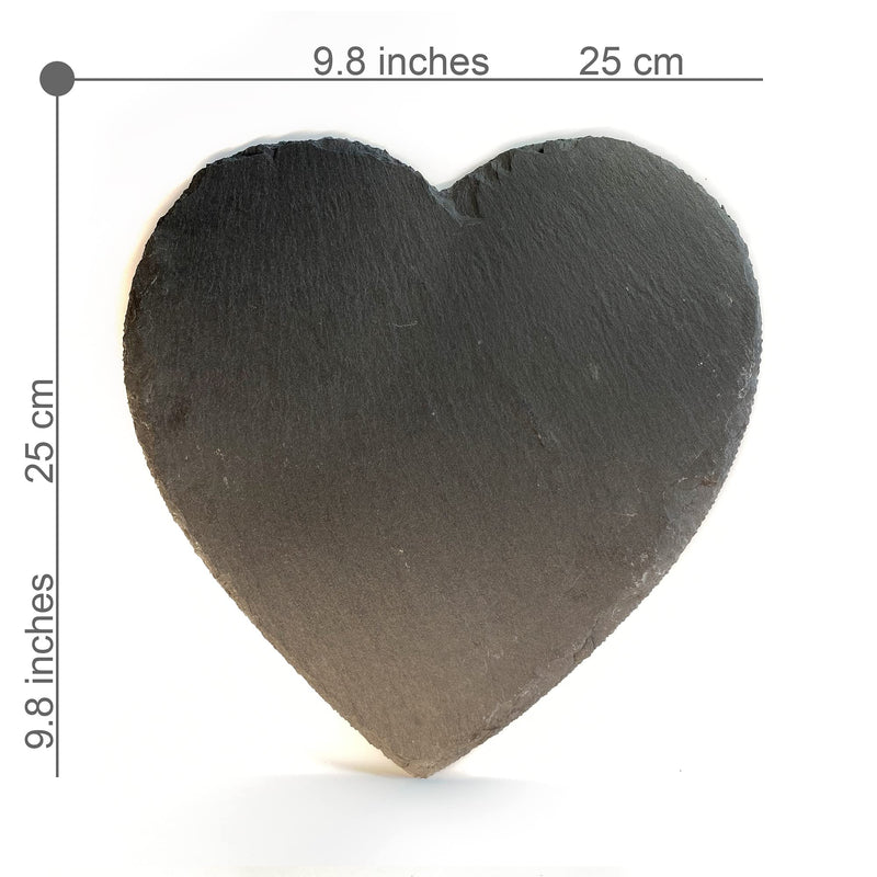 TULLUN Personalised Memorial Large Heart Shape Plaque + Stand For Pet Cat Dog Slate Stone Frame Paw Grave Marker - Angel Wings - Size | 9.8" x 9.8" or 25 x 25 cm| - PawsPlanet Australia