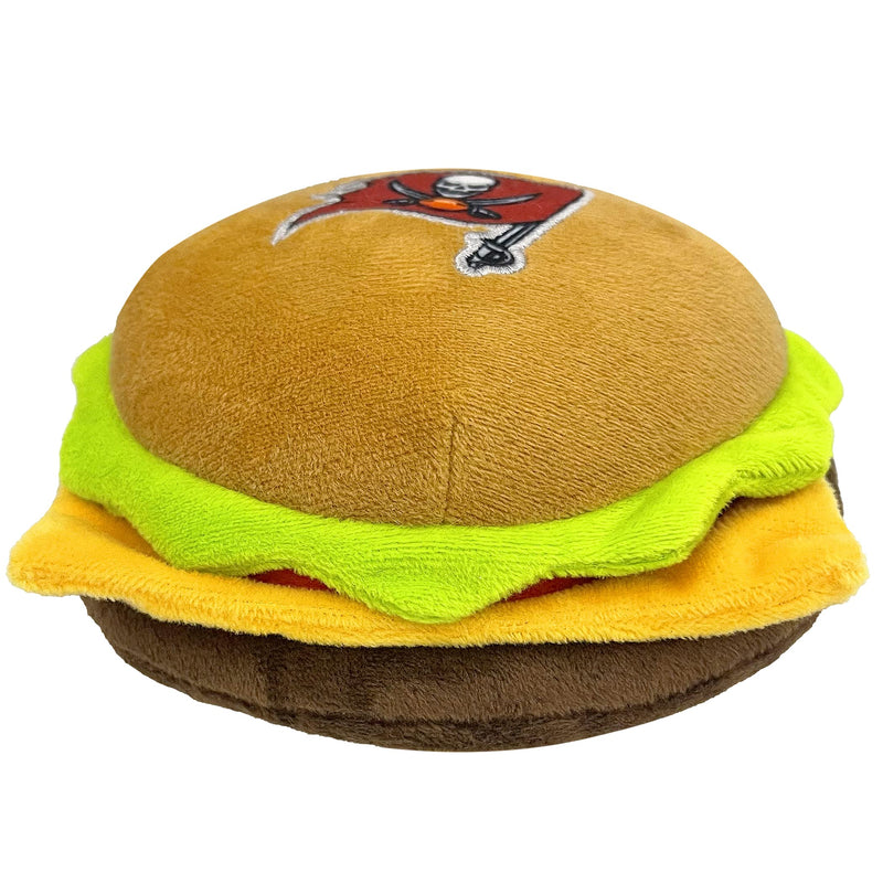 NFL Tampa Bay Buccaneers Cheese Burger Plush Dog & CAT Squeak Toy - Cutest Stadium HAMBERGER Snack Plush Toy for Dogs & Cats with Inner Squeaker & Beautiful Football Team Name/Logo - PawsPlanet Australia