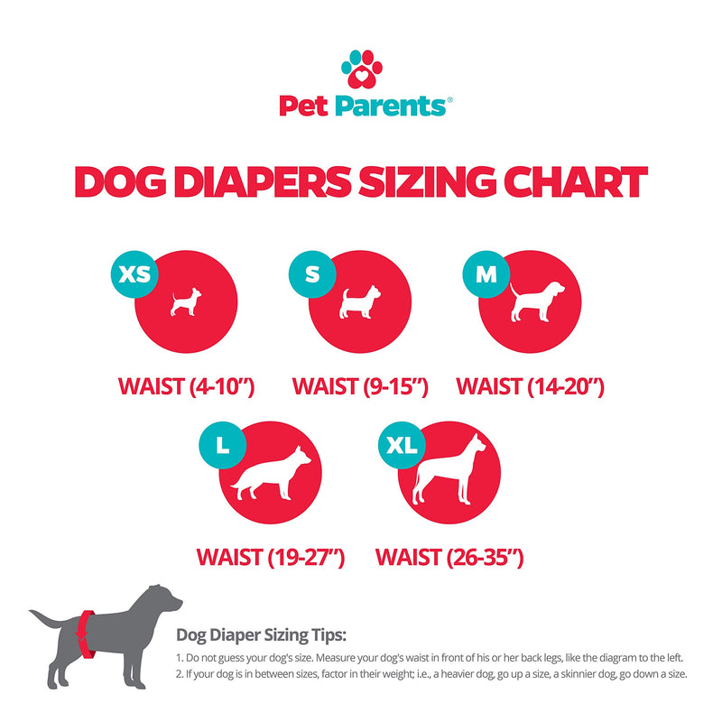 [Australia] - Pet Parents Washable Dog Diapers (3pack) of Durable Doggie Diapers, Premium Female Dog Diapers Large Princess 