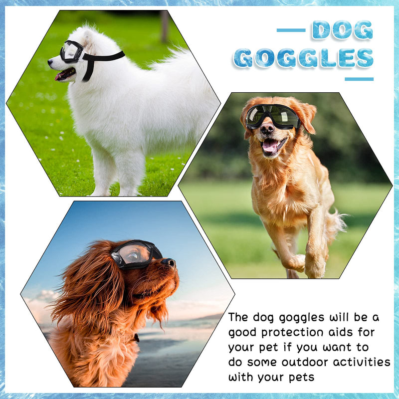 2 Pieces Dog Goggles Dog Sunglasses Snowproof Windproof Dog Glasses Pet Goggles for Travel Skiing Anti-Fog Dog Snow Goggles Dog Eye Protection Goggles with Adjustable Strap for Medium Large Dog - PawsPlanet Australia