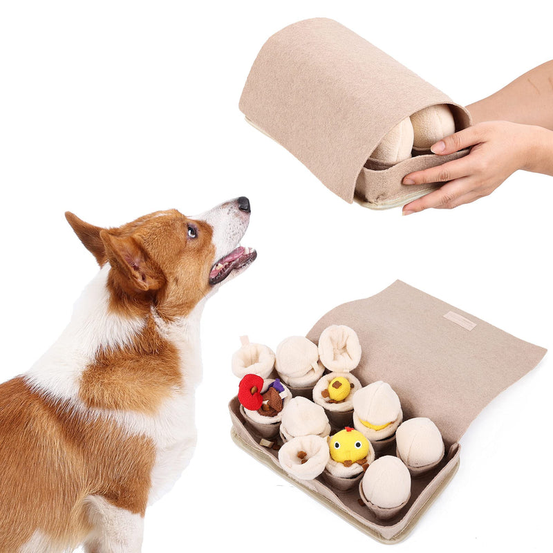 Snuffle Mat for Dogs Slow Feeding Mat Durable Dog Foraging Mat Squeaky Puzzle Plush Eggs Toys Encourages Natural Foraging Skills - PawsPlanet Australia