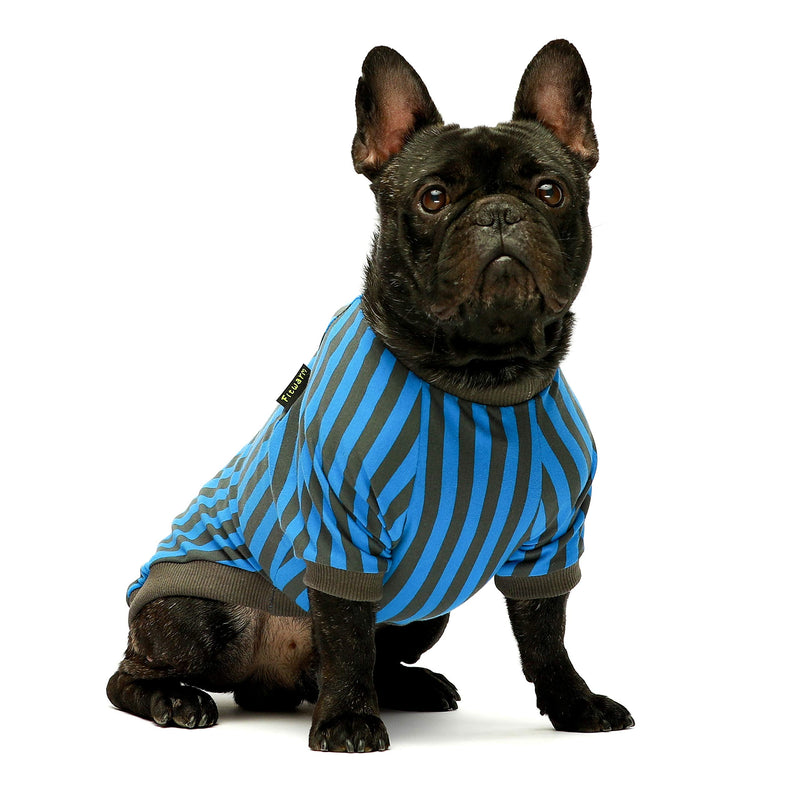 Fitwarm 2-Pack 100% Cotton Striped Dog Shirts for Dog Clothes Puppy T-Shirts Cat Tee Breathable Strechy X-Small Blue-Green - PawsPlanet Australia