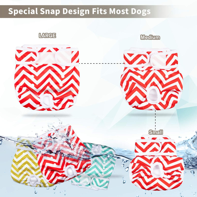 Washable Dog Diapers Female, 3 Pack Reusable Diapers for Dogs Female, Highly Absorbent Dog Period Panties, Leakproof Dog Heat Diapers Female with Strong Velcro & Adjustable Elastic Band S - PawsPlanet Australia