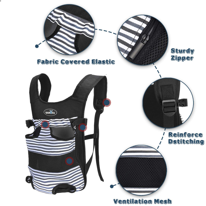 wakytu Dog Front Carrier Backpacks for Small Dogs, Legs Out Pet Carrier Sling Backpack with Adjustable Padded Ventilated Shoulder Straps, Easy-Fit for Traveling Hiking Camping for Dogs Cats Puppies - PawsPlanet Australia