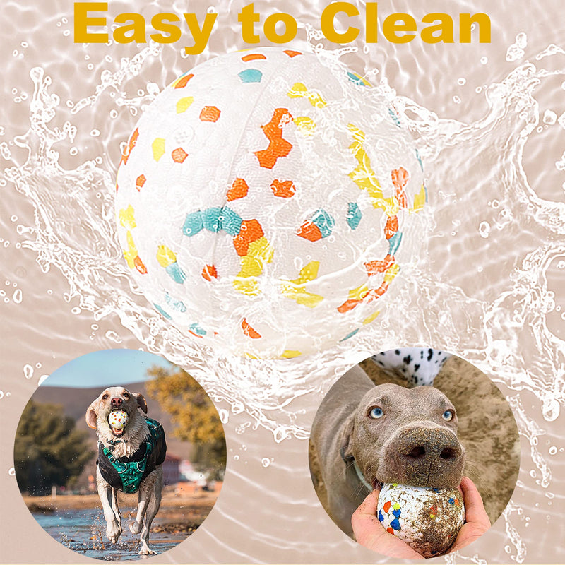JEROCK Dog Balls, Indestructible Dog Toy Ball for Aggressive Chewers, Durable High Elasticity Interactive Ball for Training Dog Catch and Fetch, Light Weight & Floats in Water 2.5 inches - PawsPlanet Australia