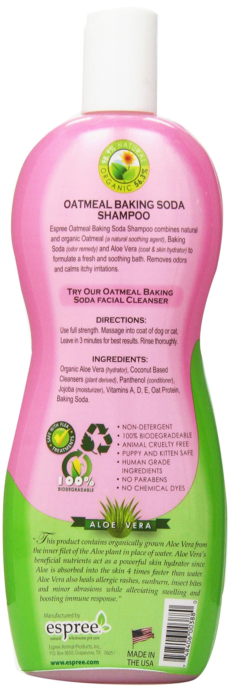 [Australia] - Espree Natural Oatmeal Baking Soda Dog Shampoo 20 Ounce 