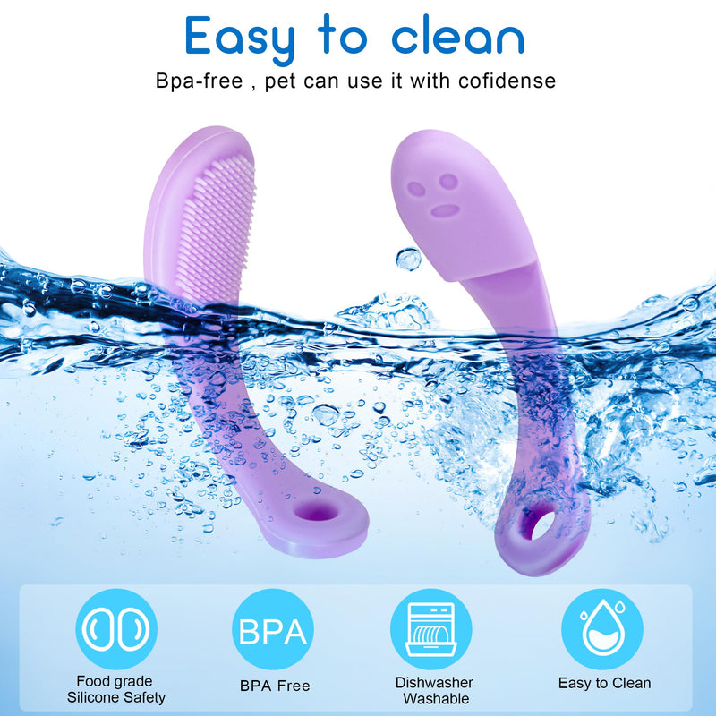 Silicone Toothbrush for Pets Pack of 6 Dog Toothbrush Reusable Pet Finger Toothbrush Long Handle Cat Dog Toothbrush for Small Dogs Cats Dental Care 10x2.5cm - PawsPlanet Australia