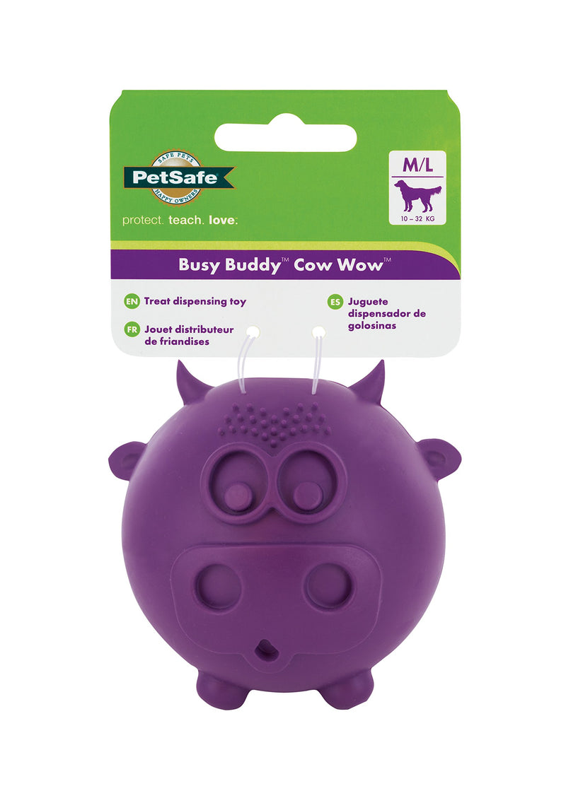 Busy Buddy Cow Wow M/L, Interactive Treat Dispensing Dog Toy, Chew Toy, Medium Sized and Large Dogs 1 Count (Pack of 1) - PawsPlanet Australia