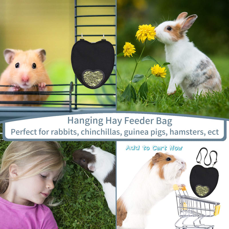 Rabbit Hay Feeder Bag, Guinea Pig Hay Feeder Storage, Upgrade Love Shape Chinchilla Hamsters Pet Hay Bag Supplies, Hanging Feeding Bag Hay Sack for Bunny Guinea Pigs and Small Animals - PawsPlanet Australia