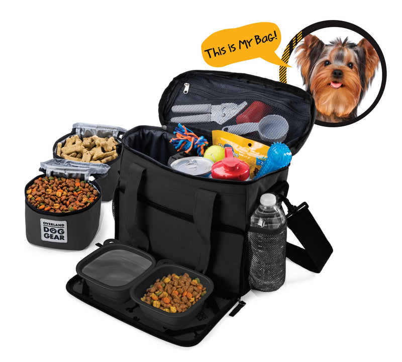 [Australia] - Overland Travel Dog Tote Bag Includes Collapsible Silicone Bowls 