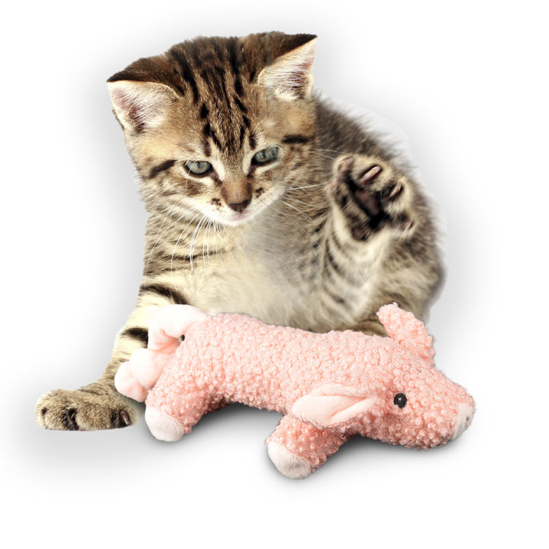 OurPets Barnyard Collection Interactive Cat Toys (Ideal Cat Toys for Indoor Cats with Real Mouse Sound) Great Cat Plush Interactive Cat Toy, Cat Gifts, and Catnip Toys for Cats Pig - PawsPlanet Australia