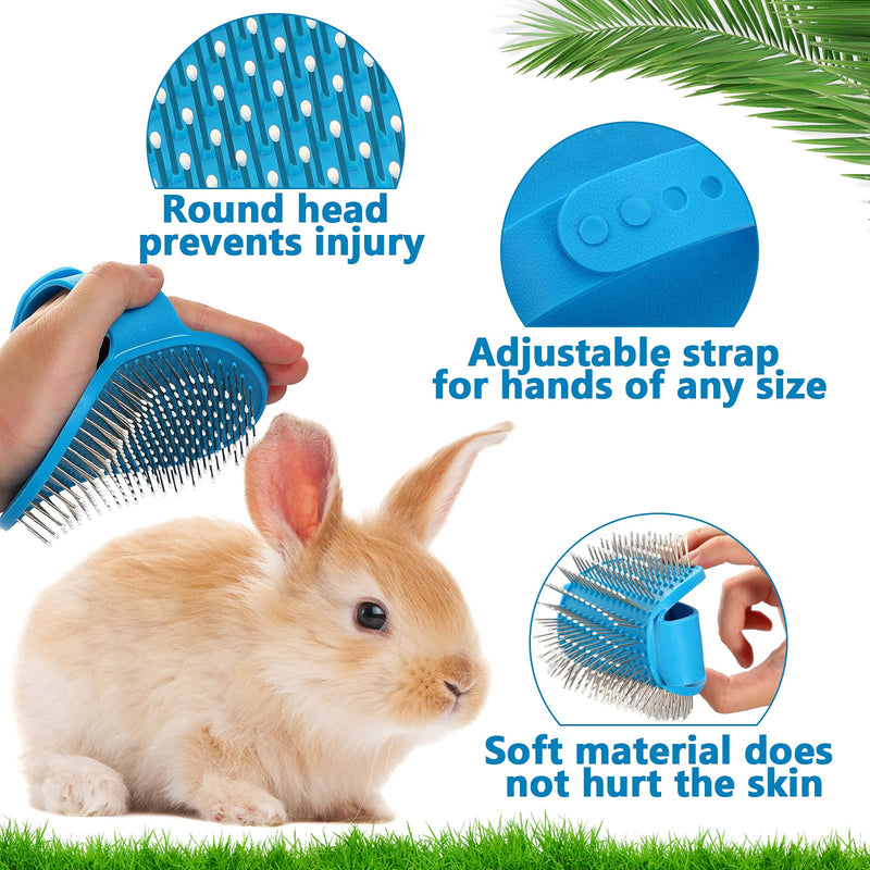 4 Pieces Rabbit Grooming Kit with Rabbit Grooming Brush Comb Pet Hair Remover Nail Clipper File Pet Shampoo Bath Brush with Adjustable Handle Pet Bath Grooming Set for Rabbit Hamster Bunny Guinea Pig - PawsPlanet Australia