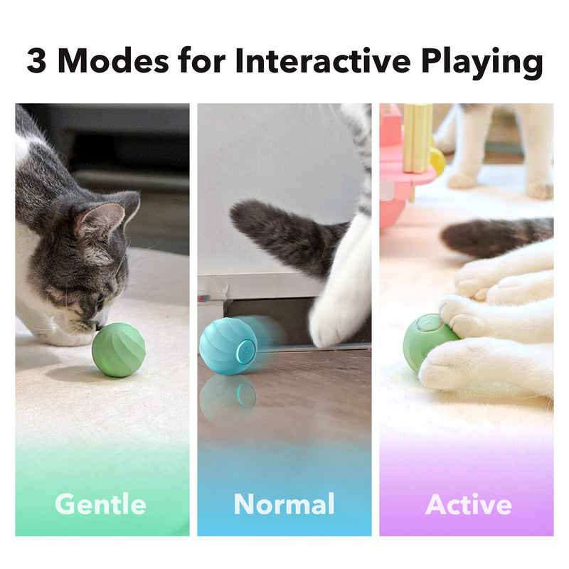 Cat's Interactive Automatic Toy Ball Electronic Rechargeable Cute Smart Toy for Kittens Matcha Green - PawsPlanet Australia