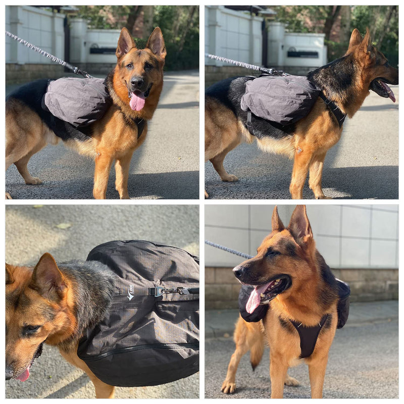 Dog Backpack for Hiking, Multifunctional Dog Day Pack Zippered Travel Dog Saddle Bag Outdoor Hiking Backpack with 2 Capacious Side Pockets for Small Medium Large Dogs Black XS XS (chest 18-23 inch) - PawsPlanet Australia