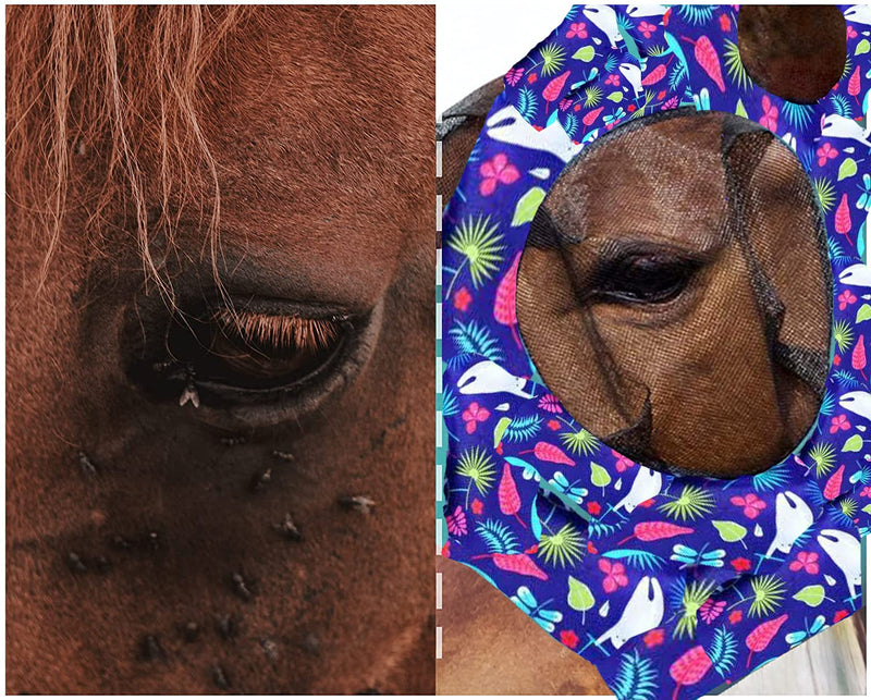 Horse Fly Mask, Fly Masks for Horses with Ears, Smooth & Elasticity Lycra Fly Mask Medium - PawsPlanet Australia