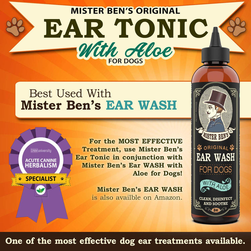 MISTER BEN'S Original Ear Tonic w/Aloe for Dogs – Most Effective Dog Ear Cleaner Drops – a Cleanser & Treatment Providing Fast Relief from infections, itching, Odors, Bacteria, Mites, Fungus & Yeast - PawsPlanet Australia