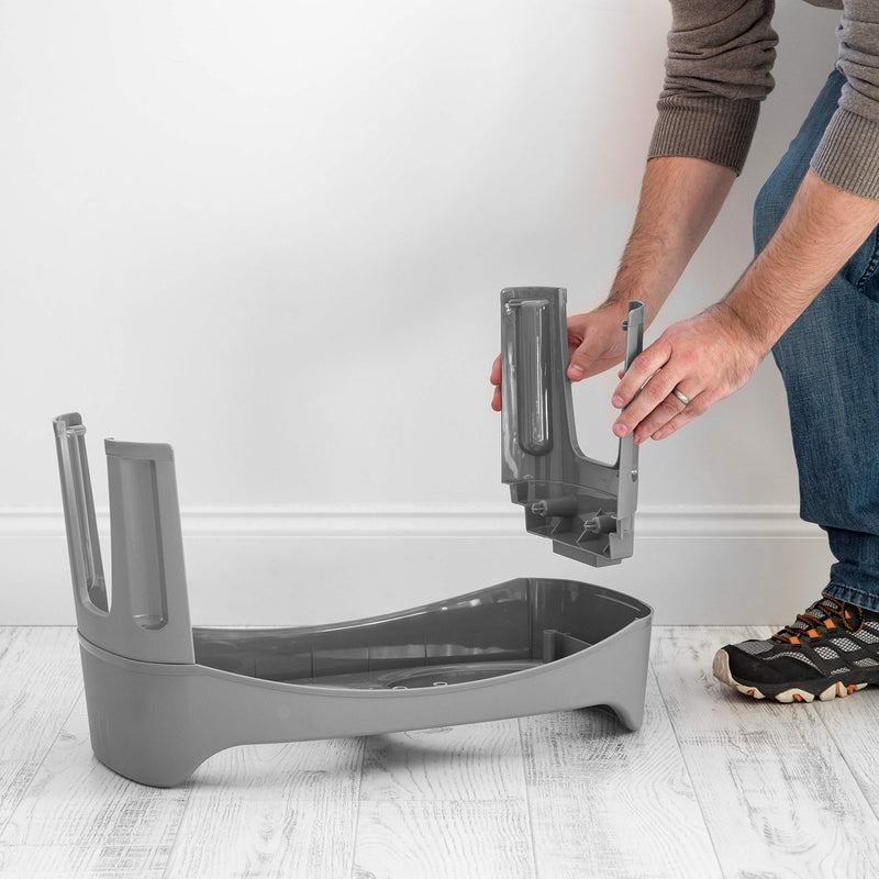 [Australia] - IRIS Pet Elevated Feeder with Stainless Steel Bowls Gray Large without Storage 
