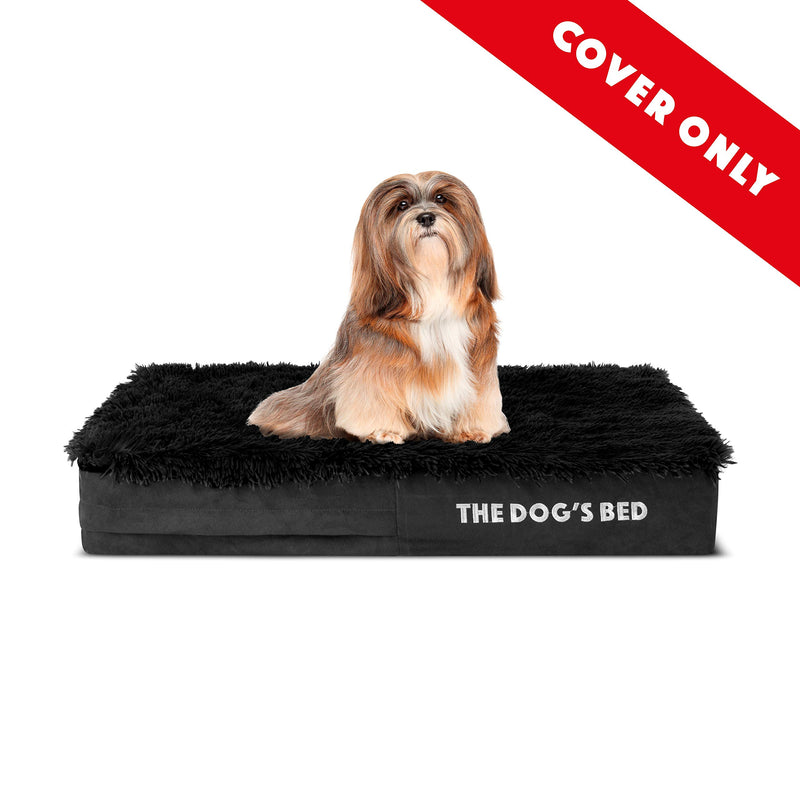 The Dog's Bed Orthopedic Spare Replacement Covers (Small to XXXL) for Memory Foam Dog Beds Small Spare Cover (4" Deep) Black Faux Fur - PawsPlanet Australia