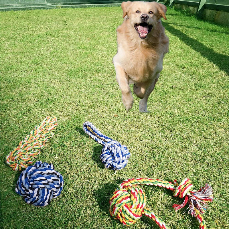 [Australia] - KELIFANG Dog Rope Toys, Dog Chew Toys, Rope Dog Toy, Rope Chew Toys, Durable and Washable Dog Toy Set for Medium Large Dogs (4 Pack) 