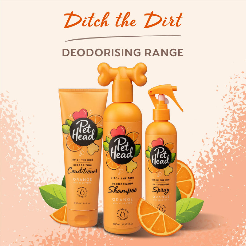 Pet Head Dog Shampoo, Ditch The Dirt Shampoo Odour Neutralising For Smelly Dogs, Deep Cleans Removes Odours, orange - PawsPlanet Australia