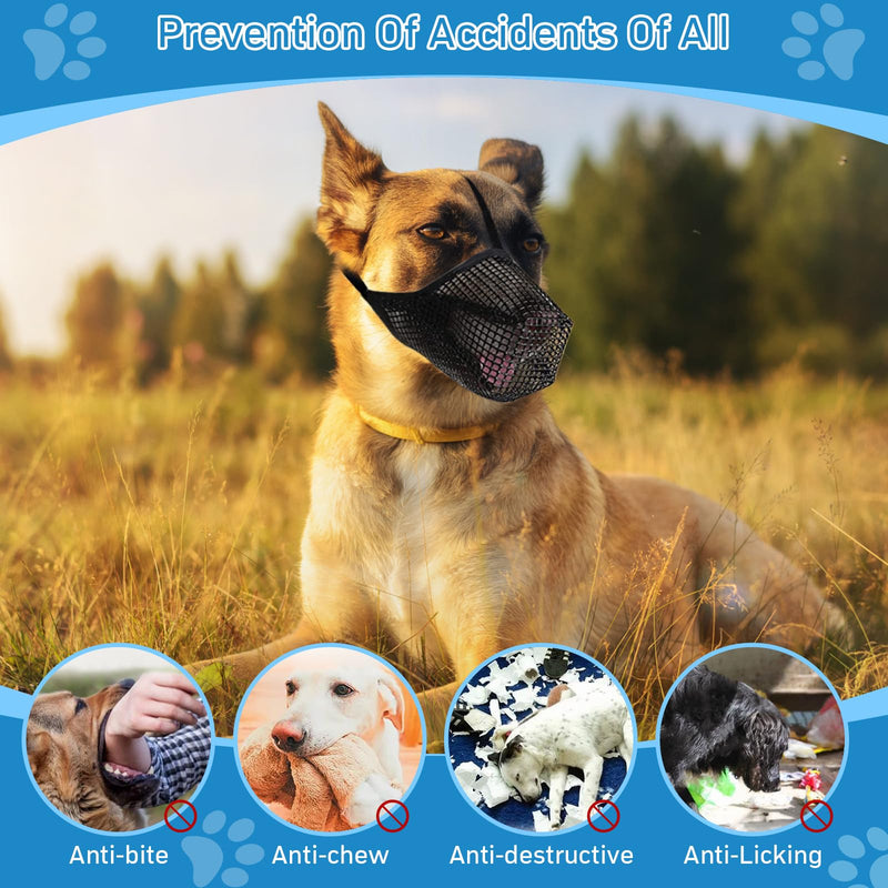 behone muzzle for dogs, dog muzzle, soft and comfortable basket muzzle for dogs, mesh dog muzzle, prevents eating, biting and chewing (L) L - PawsPlanet Australia