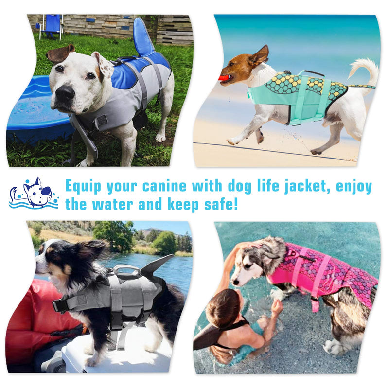 KOESON Dog Life Jacket, Fashion Pet Swimming Vest, Puppy Life Saver with Adjustable Strong Handle XS X-Small Grey - PawsPlanet Australia