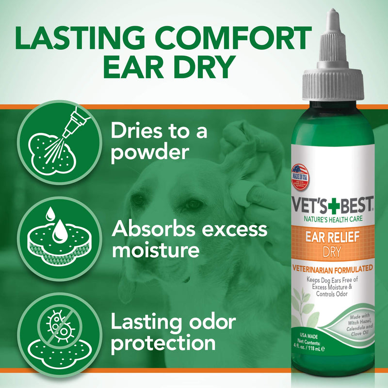 Vet's Best Dry Ear Relief for Dogs, 4 oz - PawsPlanet Australia