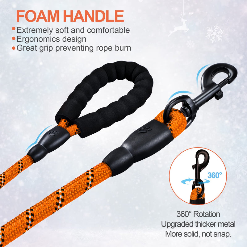 IOKHEIRA Training Lead for Dogs, Adjustable Long Dog Training Lead Reflective Dog Leads Slip Rope with Soft Padded Handle for Puppy Small& Large Dogs 5m/10m/20m (1.5 m, Orange) 1.5 m - PawsPlanet Australia