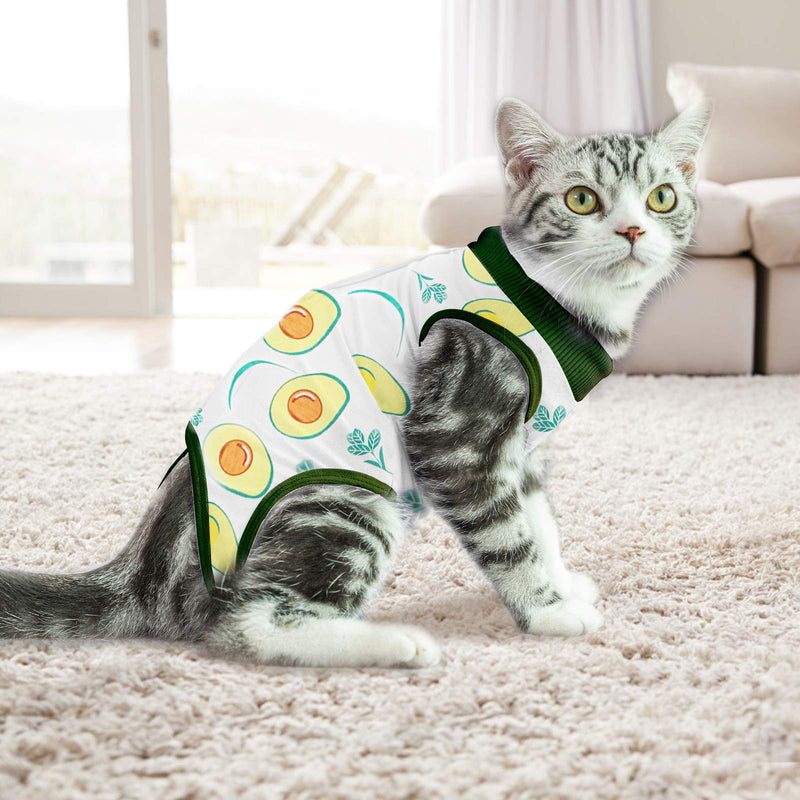 TORJOY Cat Professional Recovery Suit for Abdominal Wounds or Skin Diseases,After Surgery Wear Anti Licking Wounds,Breathable E-Collar Alternative for Cats and Dogs S Avocado - PawsPlanet Australia