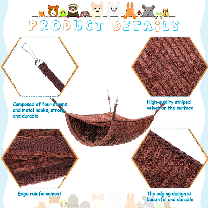 Small Animal Double Layer Hammock and Hamster Hanging Tunnel Hammock Small Pet Cage Hammock Small Animals Hanging Tunnel Hamster Bed for Guinea Pig and Hamster, Hedgehogs, Rats, Brown - PawsPlanet Australia