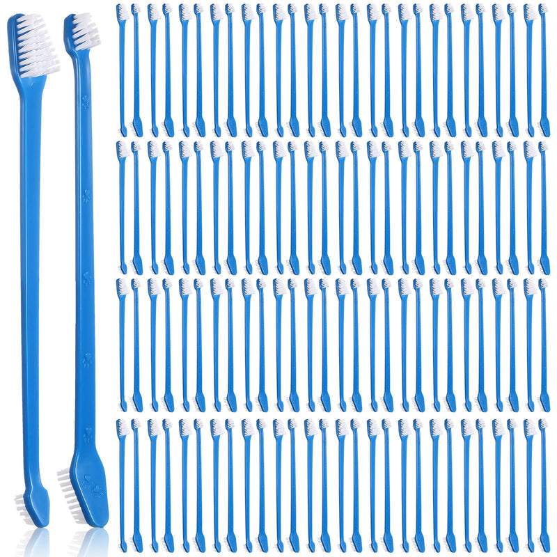 200 Pieces Dog Toothbrush Double Headed Dog Cat Pet Toothbrush Long Handle Dog Tooth Brushing Kit Soft Bristles Pet Toothbrush for Dogs Cat Puppy and Most Pets Teeth Cleaning Dental Oral Care (Blue) - PawsPlanet Australia