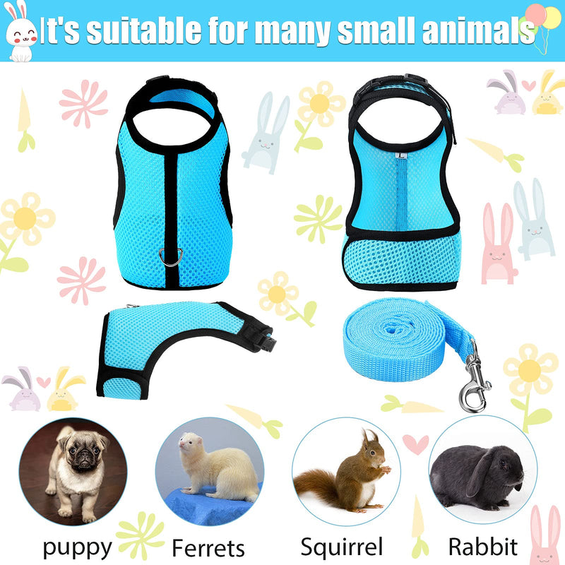 4 Pieces Rabbit Harness and Leash Set Bunny Leash Buckle Breathable Mesh Vest Rabbit Accessories for Kitten Puppy Small Pets Walking - PawsPlanet Australia