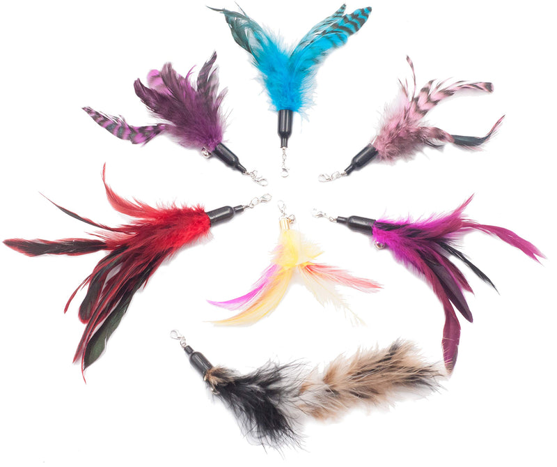 Fashion's Talk Kitten Feather Wire Wands Worm Teaser Wand Cat Toy with Replacement Pack 12 PCS Feather Replacement Pack - PawsPlanet Australia