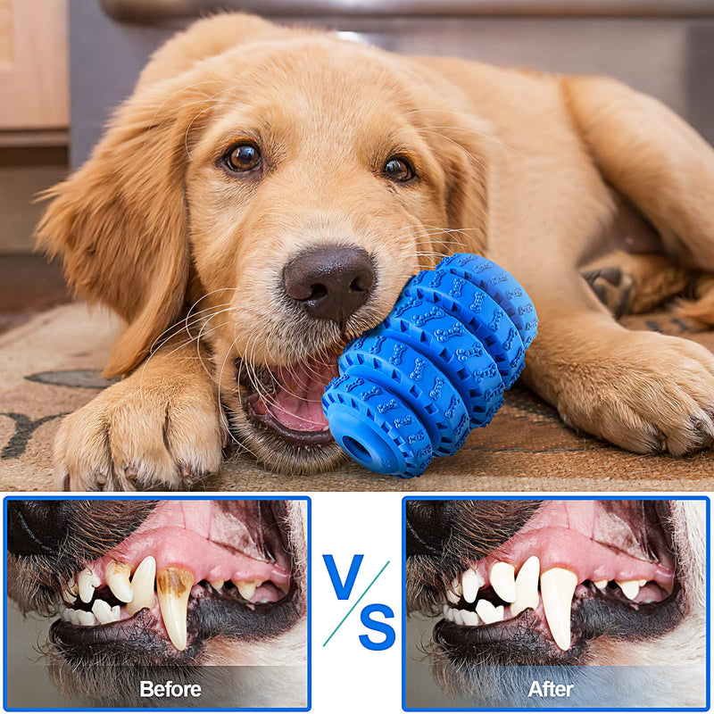 Durable Dog Chew Tires, Dog Chew Toys for Aggressive Chewers Large Breed, Nearly Indestructible Tough Dog Toys Treat Dispenser with Natural Rubber for Large and Medium Dog Teeth Cleaning Blue - PawsPlanet Australia