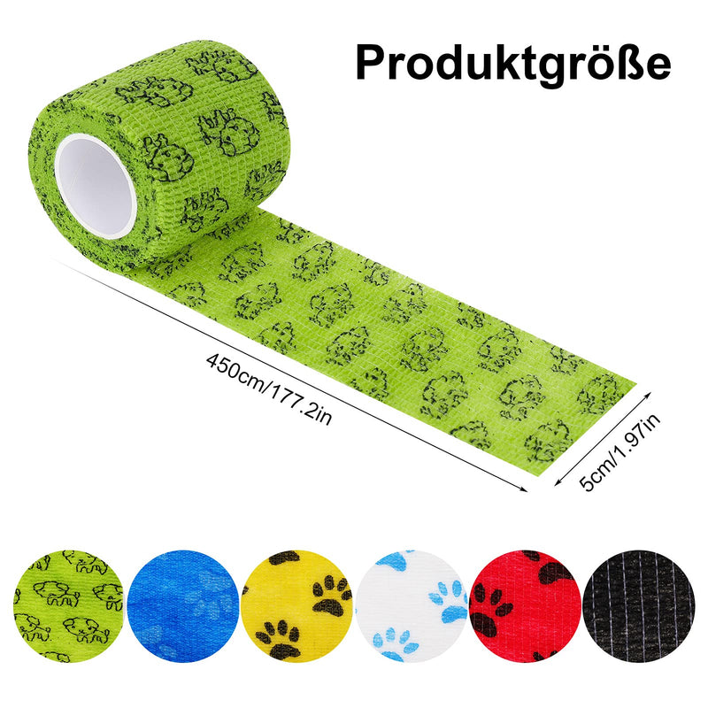 Butt doll 12 pieces self-adhesive bandage, cohesive bandage, self-adhesive elastic bandage, first aid bandage for cats, dogs, wrists, ankles, 5 cm x 4.5 m - PawsPlanet Australia