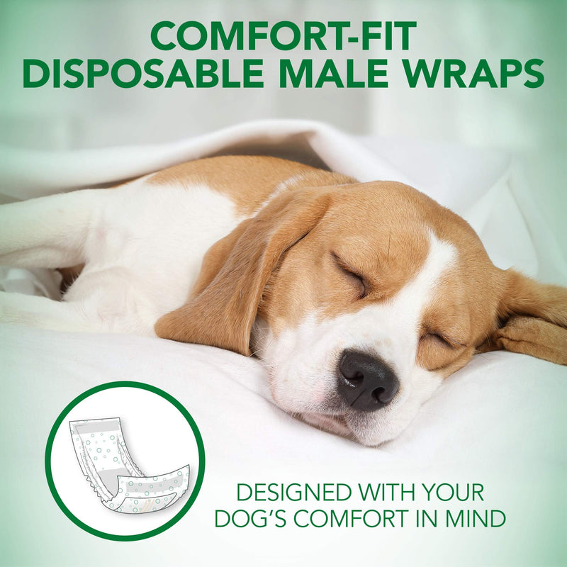 [Australia] - Vet’s Best Comfort Fit Disposable Male Dog Diapers | Absorbent Male Wraps with Leak Proof Fit Small 12ct 