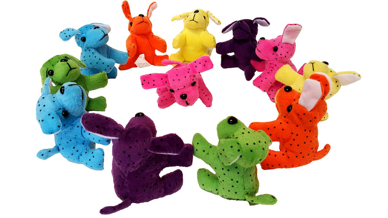 [Australia] - Plush Neon Dogs, Cute & Cuddly Plush Party Favors (12 Piece Pack!) 