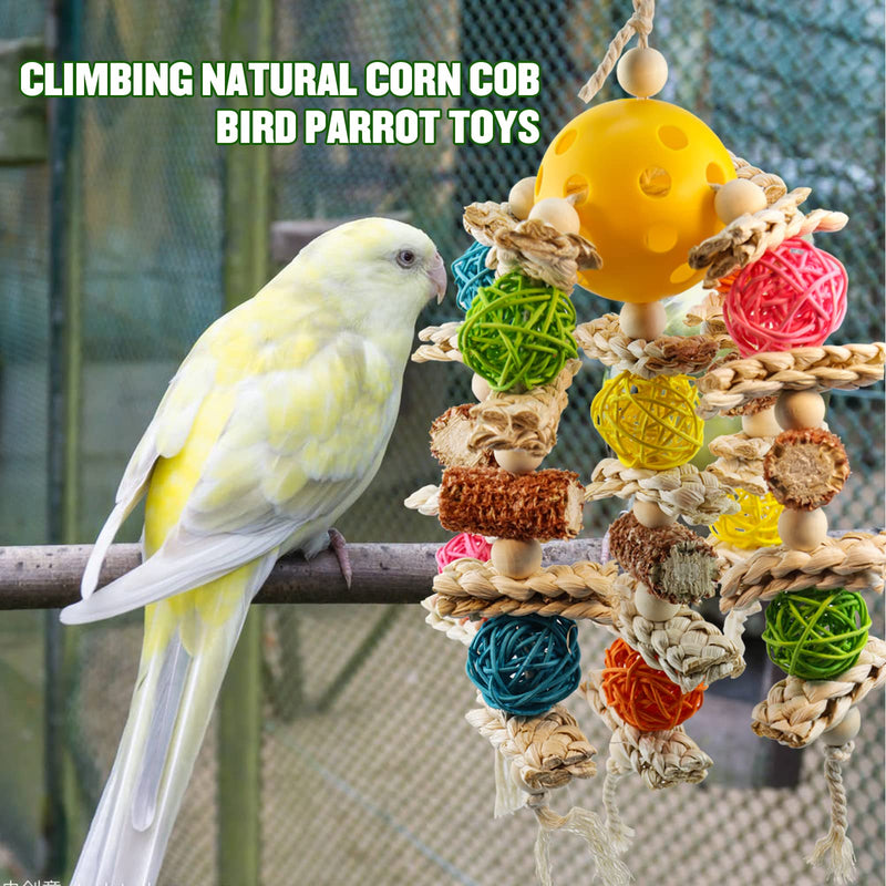 Kewkont Parrot Toys, Chewing, Climbing Natural Corn cob Bird Parrot Toys for Budgies, Lovebirds, Finch, Parakeets, Budgerigars, Conure, Cockatiel - PawsPlanet Australia