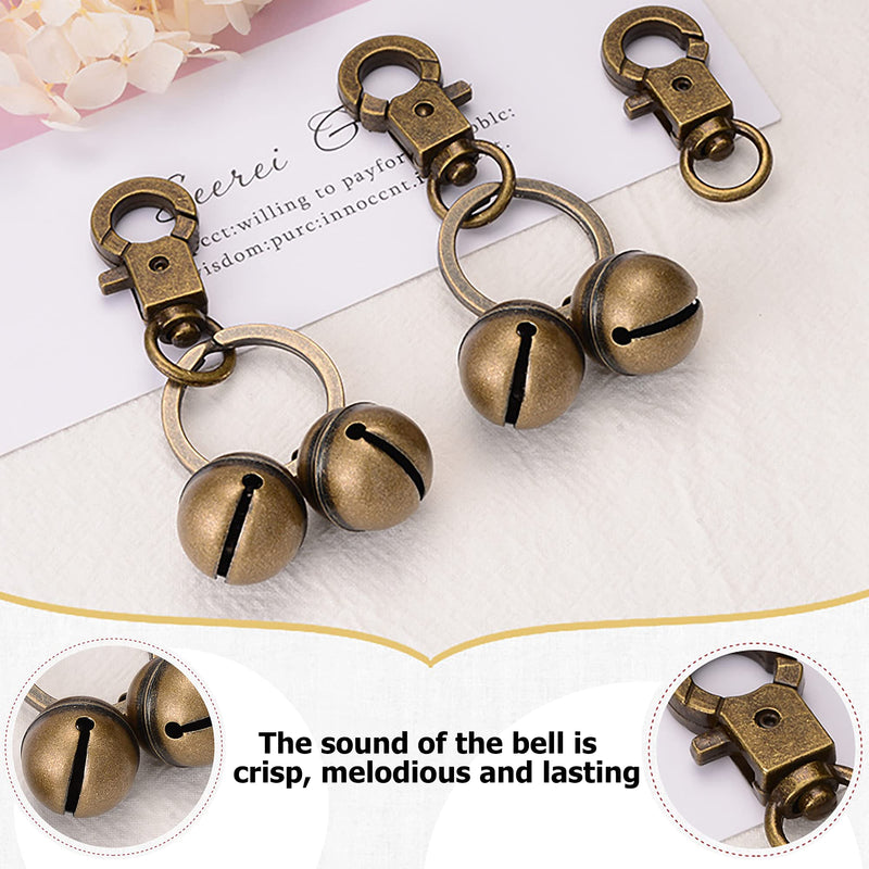 1 Pair Copper Cat & Dog Bell, Extra Loud Pet Bell Durable Brass Bells Pet Tracker for Pets Collar Charm Pendant Bells with Swivel Lobster Clasp - PawsPlanet Australia