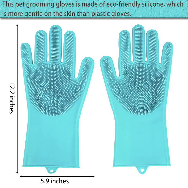 4 Cat Massaging Shell Combs and 2 Pet Grooming Brush Bath Gloves, Cat ＆Dog Massage Hair Removal Soft Deshedding Grooming and Shedding Matted Fur Remover Comb, Silicone Gloves Used for Pets - PawsPlanet Australia