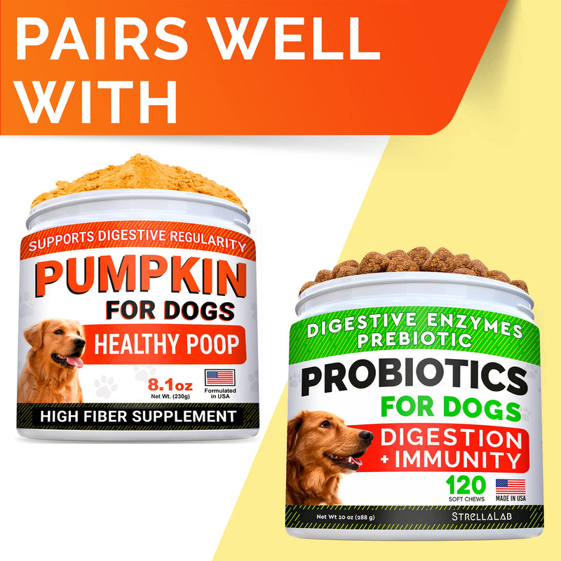 Allergy Relief Treats + Pumpkin for Dogs Bundle - Itchy Skin Relief + Upset Stomach - Omega 3 + Enzymes + Turmeric + Pure Pumpkin Powder - Skin & Coat Health + Digestion - 120ct + 8.1oz - Made in USA - PawsPlanet Australia