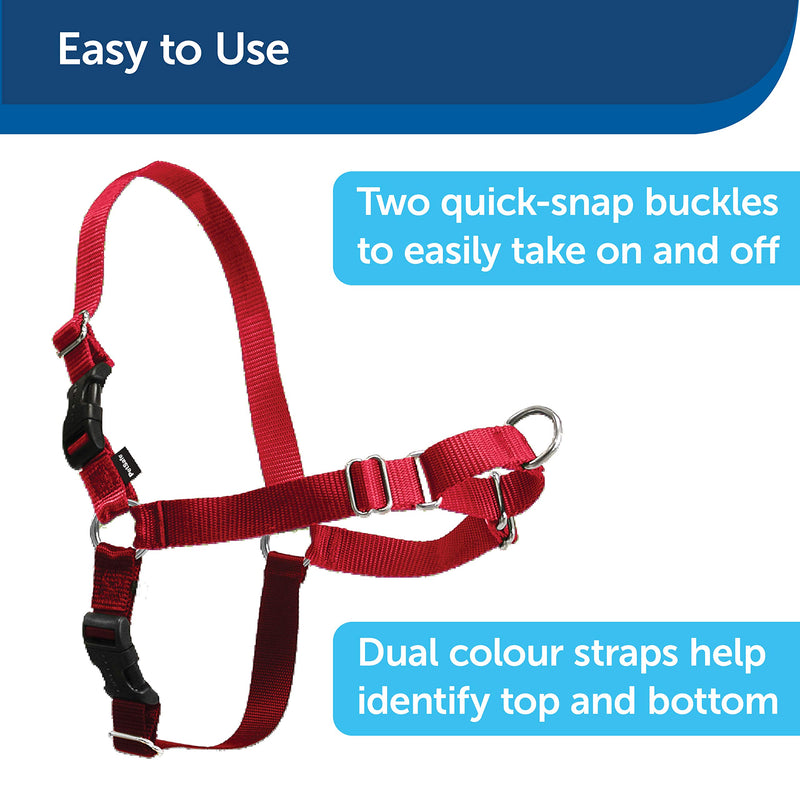 PetSafe Easy Walk Harness for Small/Medium/Large Dogs, Medium, Red, 1.8 m Lead - PawsPlanet Australia