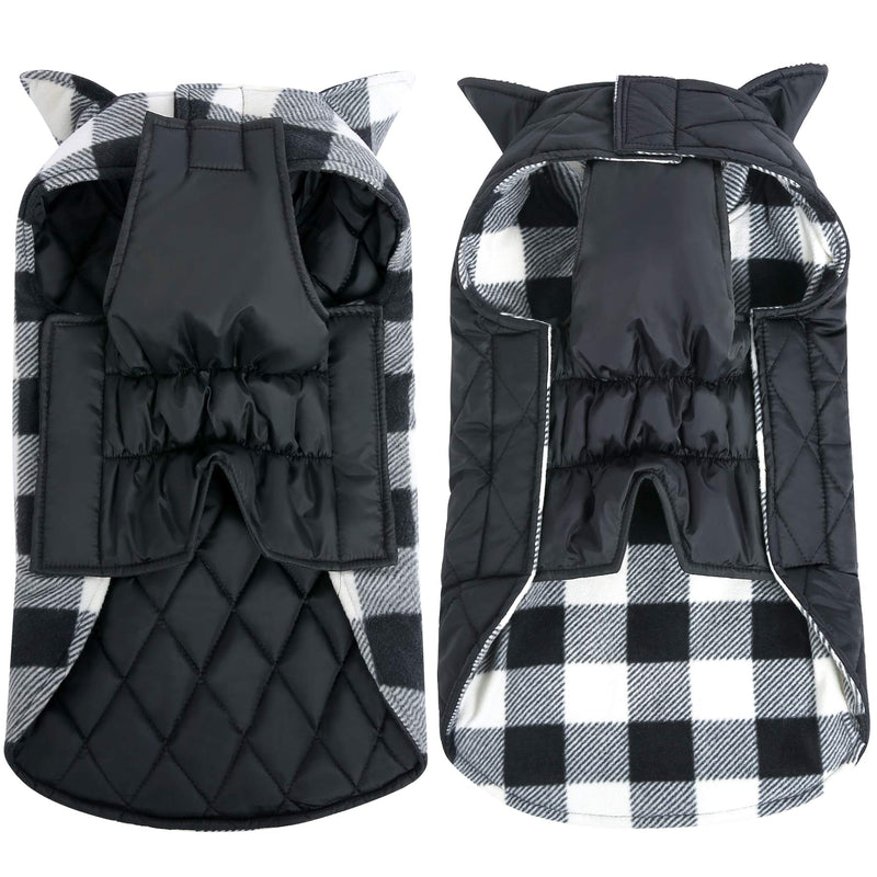 MIGOHI Dog Jackets for Winter Windproof Reversible Dog Coat for Cold Weather British Style Plaid Warm Dog Vest for Small Medium Large Dogs X-Small Black - PawsPlanet Australia