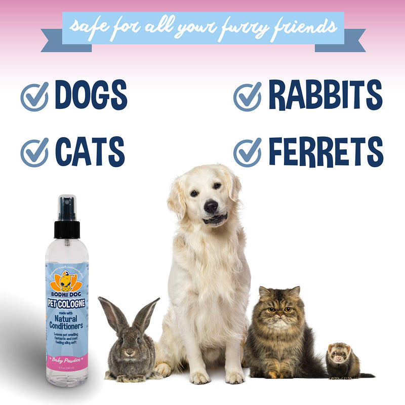 [Australia] - Natural Pet Cologne | Large 8oz | Cat & Dog Deodorant and Scented Perfume Body Spray | Clean and Fresh Scent | Natural Deodorizing & Conditioning Qualities | Made in USA Baby Powder 