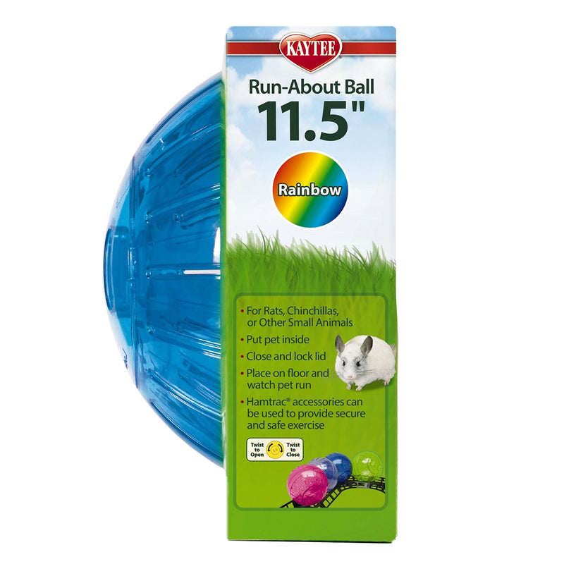 Kaytee, Run About Ball, exercise ball and toy for rats, chinchillas and other small animals, 29.2cm diameter, color may vary 11.5-inch rainbow running ball - PawsPlanet Australia