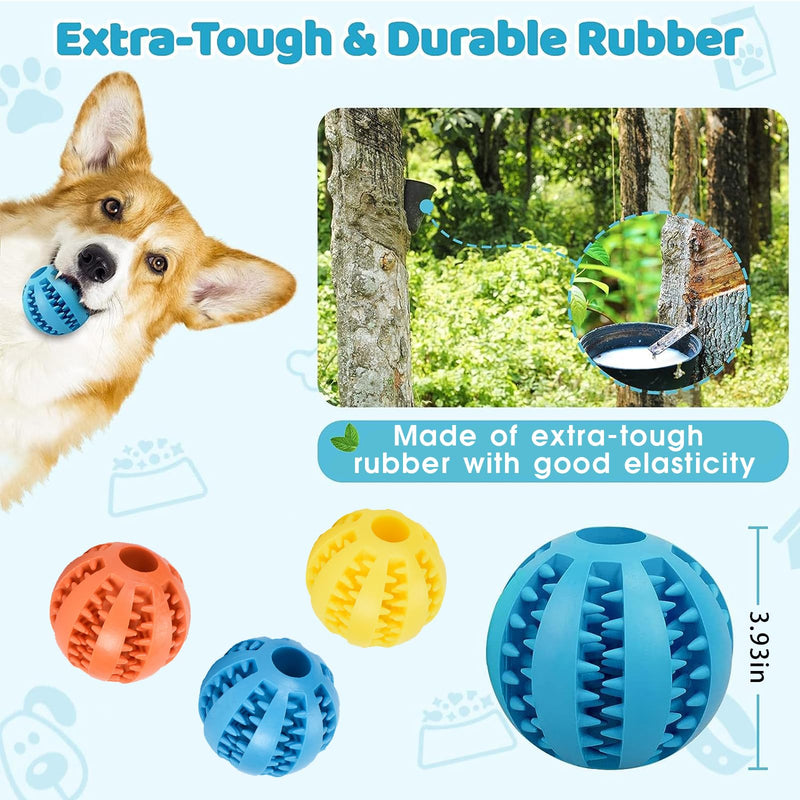 VMINOG Pack of 3 dog balls with dental care, function studs dog toy made of natural rubber, ball dog indestructible diameter 6 cm, dog ball robust for large and small dogs, chew toy made of natural rubber - PawsPlanet Australia