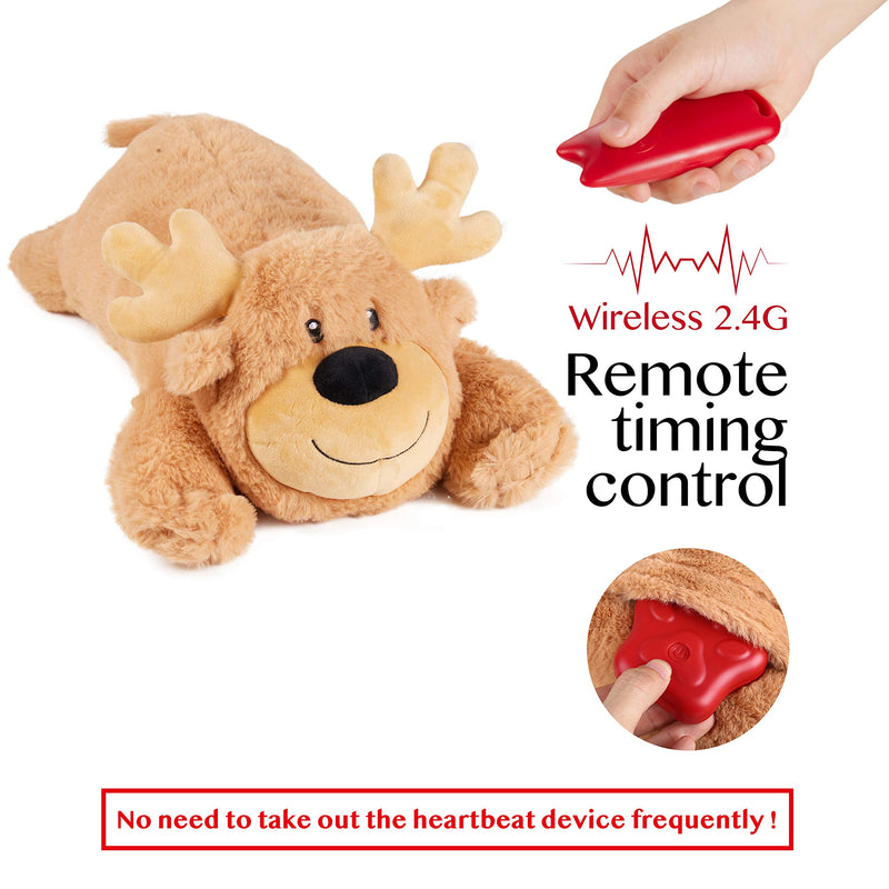 Puppy Behavioral Training Aid Toy for Anxiety Relief, Heartbeat Dog Toy with Remote Timing for Dogs Cats, Newborn Puppies Sleep Aid Separation Anxiety elk remote control - PawsPlanet Australia